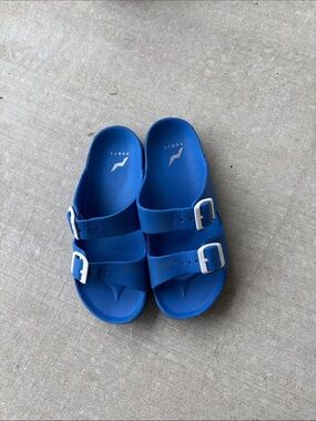 NORTY Kids Blue Double-Buckle Slide Sandals